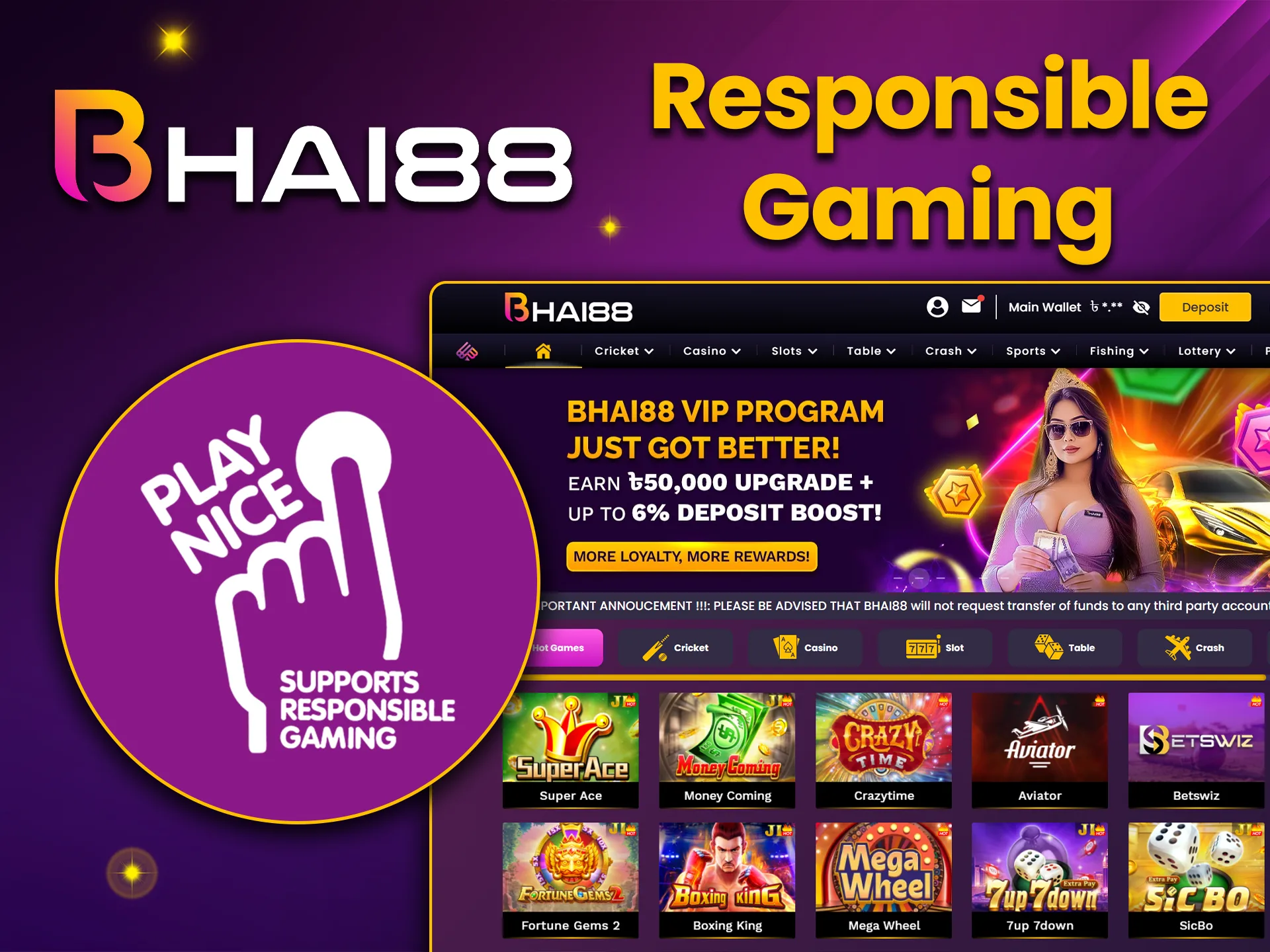 We support safe gaming and provide tools to monitor and support players.
