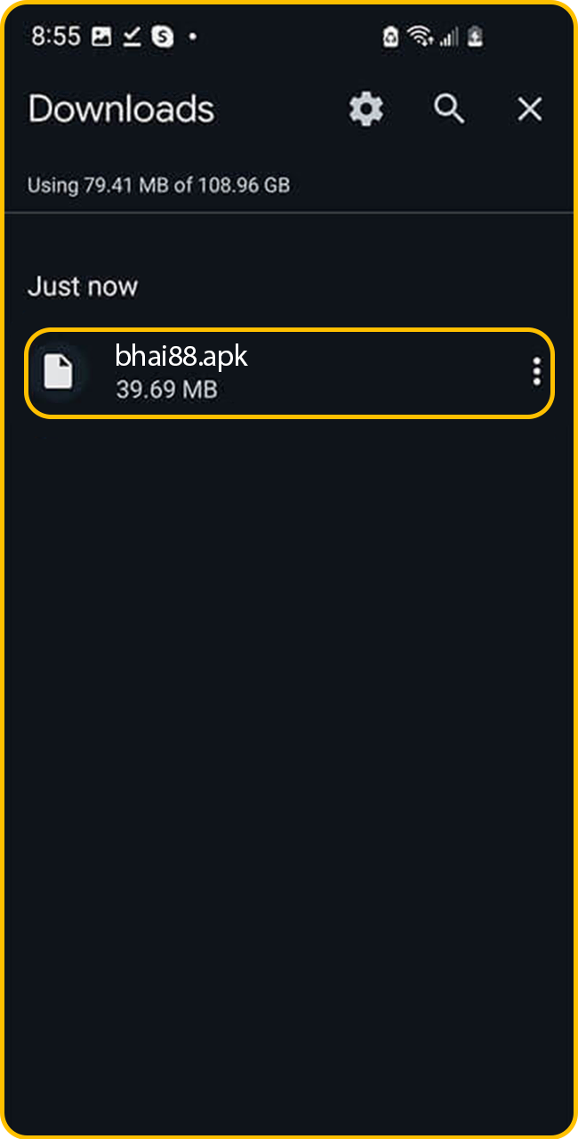 Open the Bhai88 file in the Downloads folder.