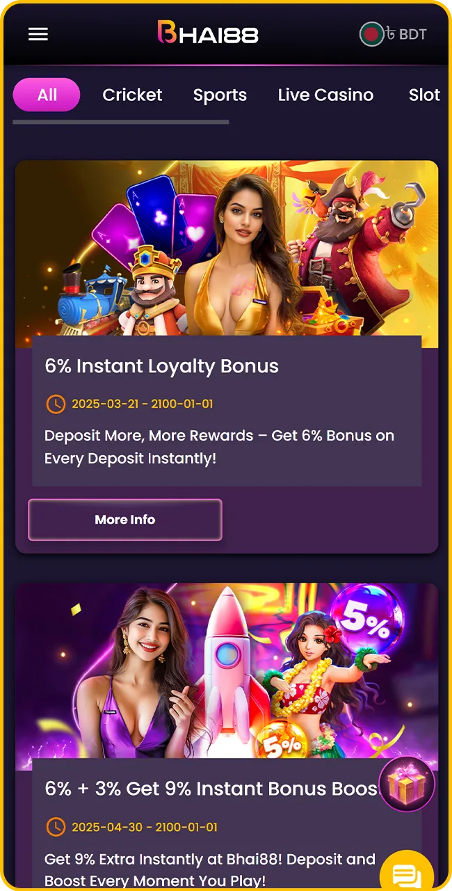 What bonuses are waiting for you in Bhai88 app.