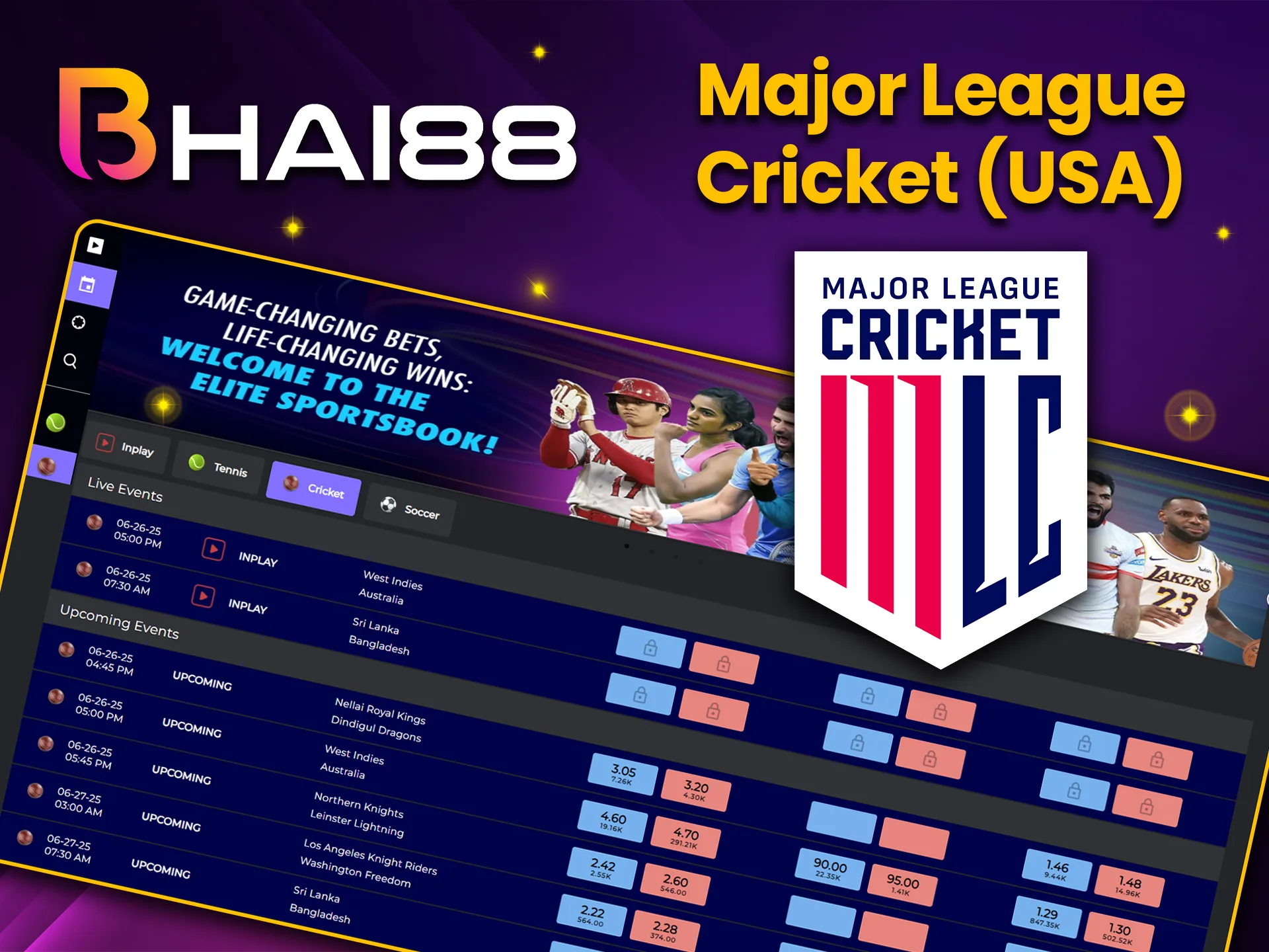 Bhai88 offers fresh odds and a fast-paced American-style live format on Major League Cricket.