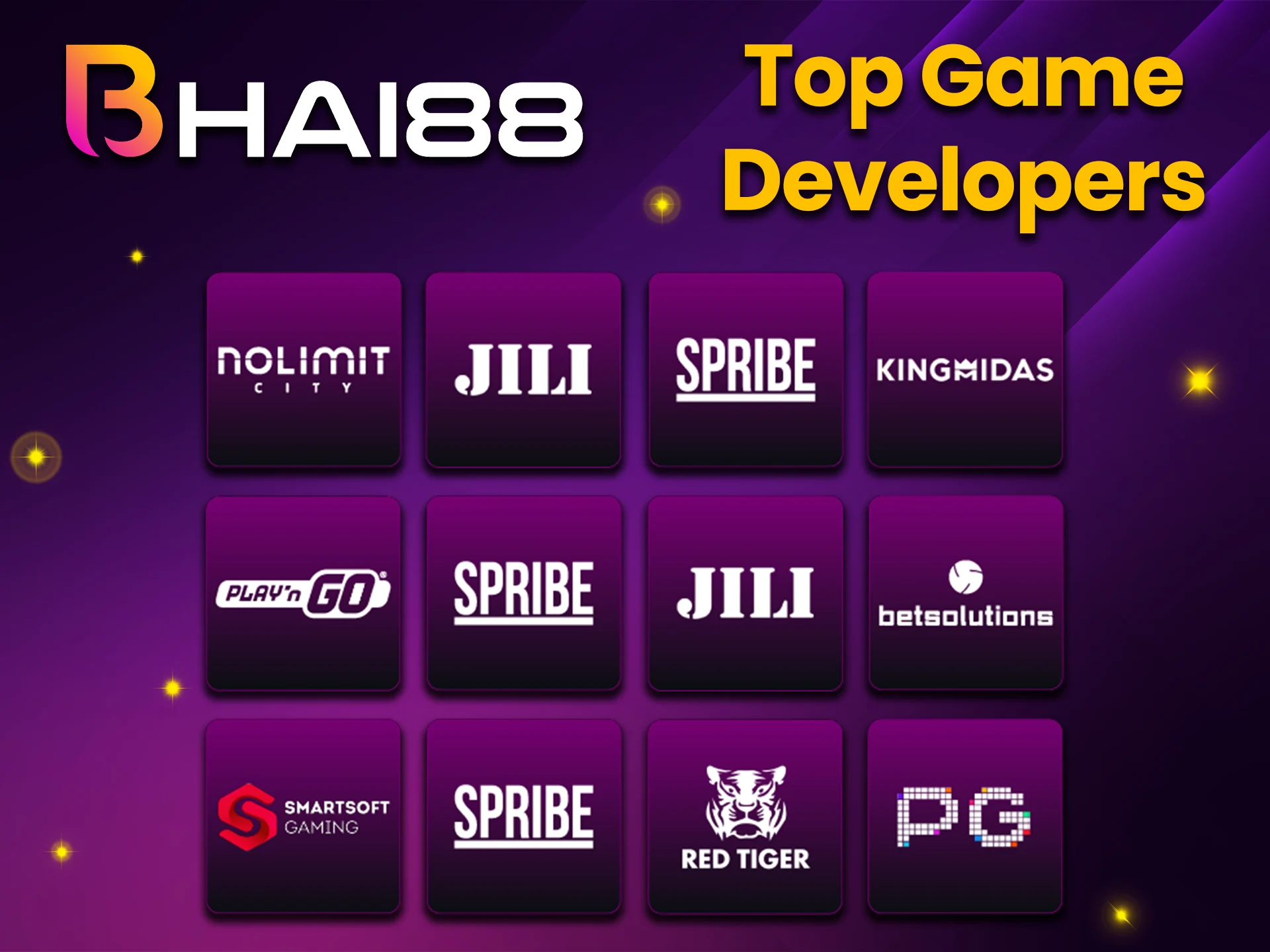 Bhai88 Casino offers a variety of game providers and suppliers.