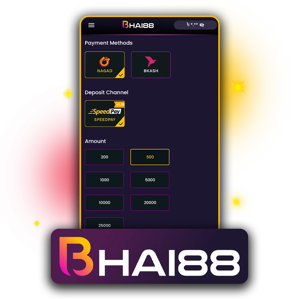 Bhai88 offers its Bangladeshi players a wide range of payment methods.