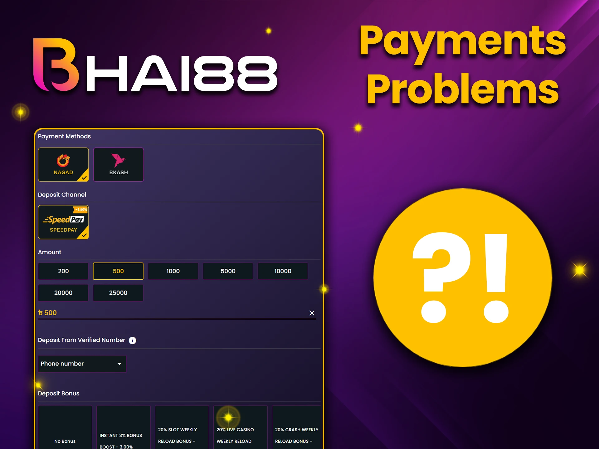 What potential issues may arise with payment methods on Bhai88.